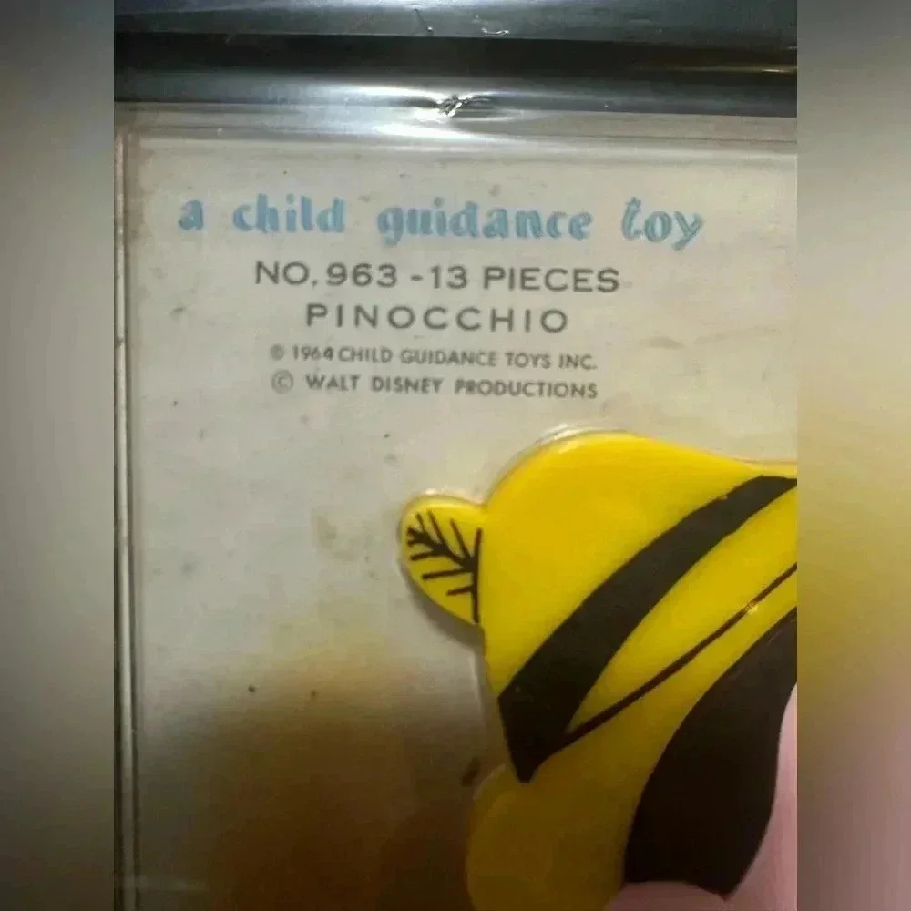 Vintage 1964 Child Guidance Toy 13 Piece No. 963 PINOCCHIO Kids Magnetic Puzzle